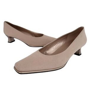 Vintage 90s Stuart Weitzman Champagne Matte Satin Heels